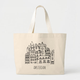 Grand Tote Bag Orange néerlandaise de souvenir de ville