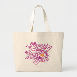 Grand Tote Bag Orange/pourpre de graffiti
