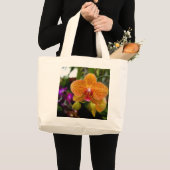 Grand Tote Bag Orchidée orange (Devant (produit))