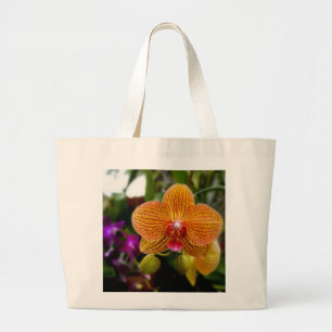 Grand Tote Bag Orchidée orange
