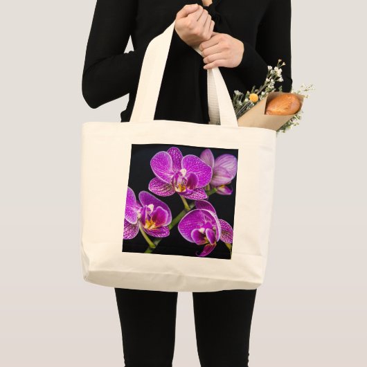 Grand Tote Bag Orchidée violette (Devant (produit))