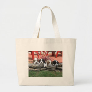 Grand Tote Bag Ordures cavalières d'épagneul du Roi Charles
