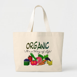 Grand Tote Bag ORGANIQUE "c'est un mode de vie"--cadeaux