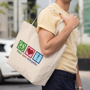 Grand Tote Bag Orthopédie de l'amour de la paix