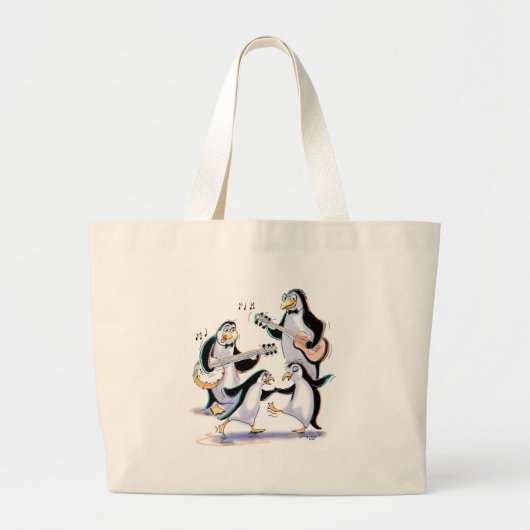 Grand Tote Bag oscillation de pingouins (Devant)