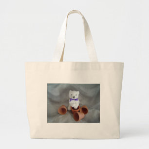 Grand Tote Bag Ours aux pots de fleurs
