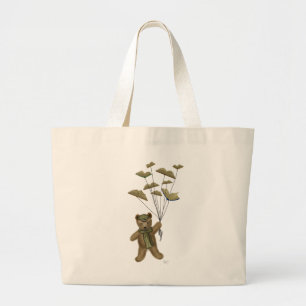 Grand Tote Bag Ours avec les papillons 3 de livre
