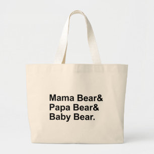 Grand Tote Bag Ours de maman, ours de papa, ours de bébé Boucle