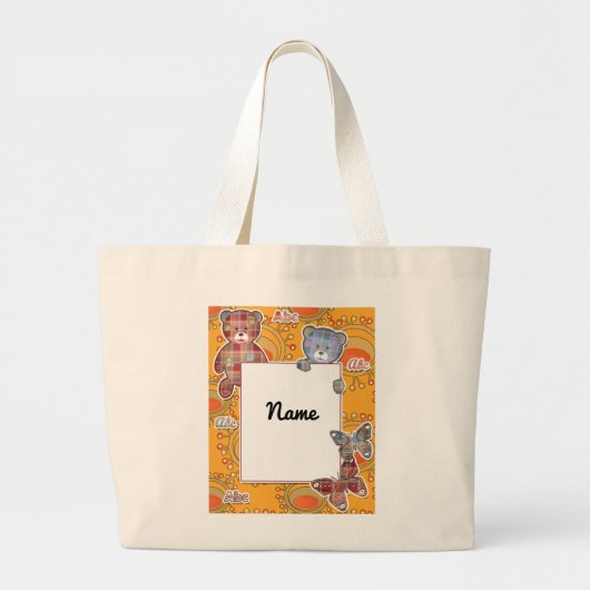 Grand Tote Bag ours en peluche, bébé (Devant)