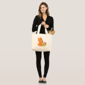 Grand Tote Bag ourson mignon mangeant des fraises (Devant (modèle))