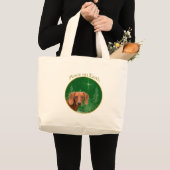 Grand Tote Bag Paix sur Terre Teckel (Devant (produit))