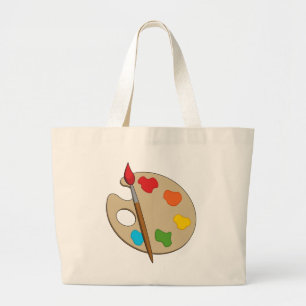 Grand Tote Bag Palette Artiste avec pinceau