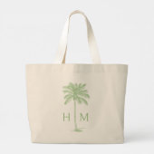 Grand Tote Bag Palmette côtière verte Palm Monogramme (Dos)
