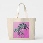 Grand Tote Bag Palmier rose Gras Preppy Beach Nom été (Dos)