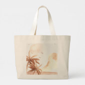 Grand Tote Bag Palmier Tropical Rustique (Dos)