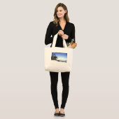 Grand Tote Bag Palmiers exotiques & Plage Paradise (Devant (modèle))