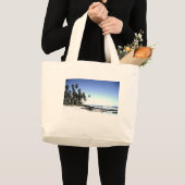 Grand Tote Bag Palmiers exotiques & Plage Paradise (Devant (produit))