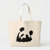 Grand Tote Bag Panda d'art noir blanc (Devant)