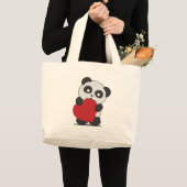 Grand Tote Bag Panda love (Devant (produit))
