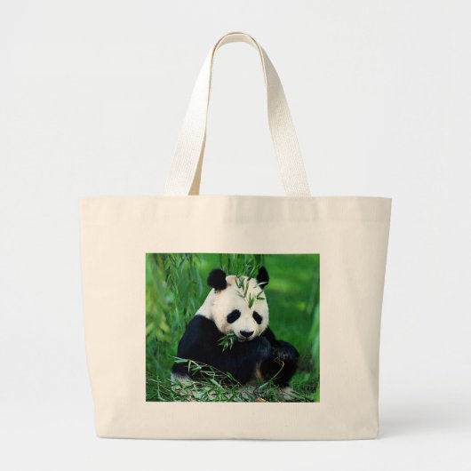 Grand Tote Bag Panda Manger Feuilles (Devant)