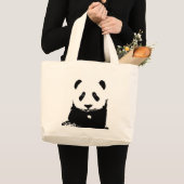 Grand Tote Bag Panda noir et blanc (Devant (produit))
