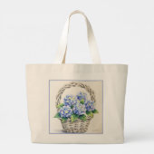 Grand Tote Bag Panier de Fleurs Épanouies (Dos)