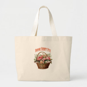 Grand Tote Bag 🌼 panier mer et fleurs Fourre-tout 🐟