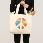 Grand Tote Bag Panneau de Paix Pastel (Devant (produit))