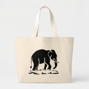 Grand Tote Bag Panneau de trekking des éléphants asiatiques devan