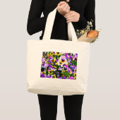 Grand Tote Bag pansy flowers (Devant (produit))