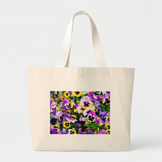Grand Tote Bag pansy flowers (Devant)