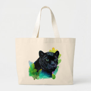 Grand Tote Bag PANTHÈRE NOIRE et JUNGLE de MÉLANGE