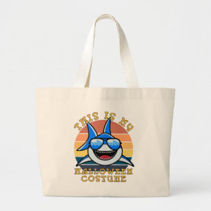 Grand Tote Bag Papa Requin Soleil Couchant Drôle Épouvantable