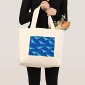 Grand Tote Bag Papier peint de requin (Devant (produit))
