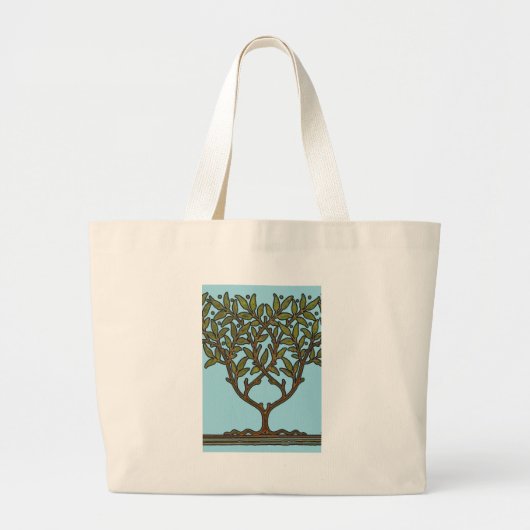 Grand Tote Bag Papier peint frise d'arbre de William Morris (Devant)