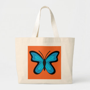 Grand Tote Bag Papillon Bleu