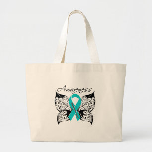 Grand Tote Bag Papillon de sensibilisation Myasthenia Gravis