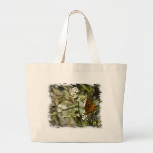 Grand Tote Bag Papillon orange et abeille