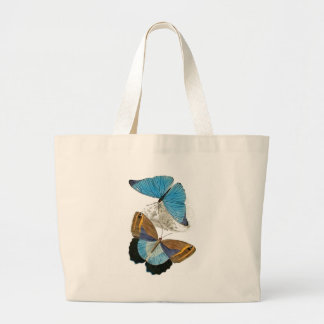 Grand Tote Bag Papillons - Bleu