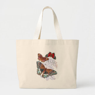 Grand Tote Bag Papillons - Orange et Brown