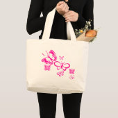 Grand Tote Bag Papillons roses (Devant (produit))