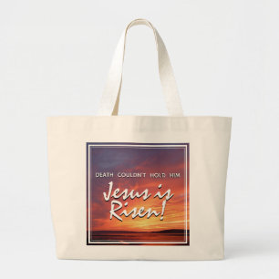 Grand Tote Bag Pâques JÉSUS EST RISEN Paysage chrétien