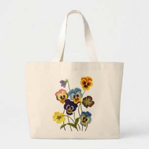 Grand Tote Bag Parade brodée de Pansies
