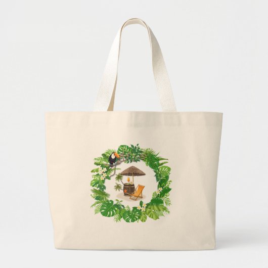 Grand Tote Bag Paradis tropical (Devant)