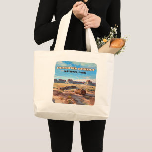 Grand Tote Bag Parc National de la Forêt Petrifiée Arizona Désert