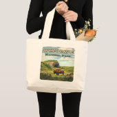 Grand Tote Bag Parc national de Wind Cave Bison Dakota du Sud (Devant (produit))