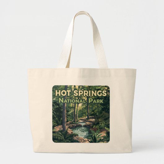 Grand Tote Bag Parc national des sources chaudes Arkansas Retro (Devant)