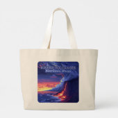 Grand Tote Bag Parc national des volcans d'Hawaii Big Island Retr (Dos)