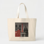 Grand Tote Bag Paris Elevages par nuit - Rouge (Devant)