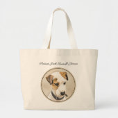 Grand Tote Bag Parson Jack Russell Terrier Peinture Chien d'anima (Devant)